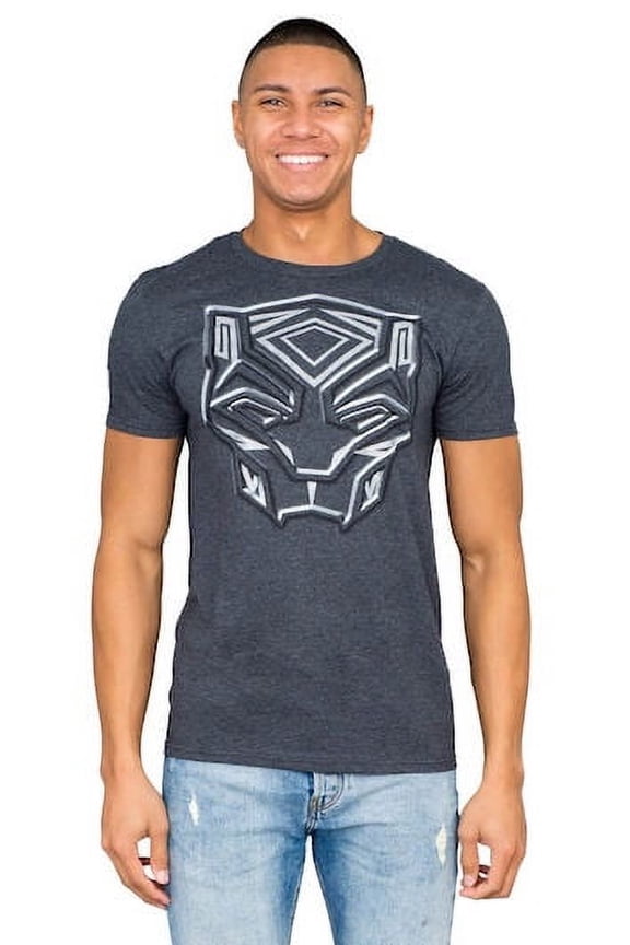 Marvel Comics Black Panther Metallic Ink Tee Heather Charcoal T-shirt