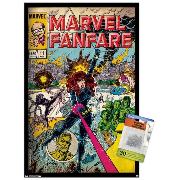 Marvel Comics - Black Widow - Marvel Fanfare #11 Wall Poster with Pushpins, 14.725" x 22.375"