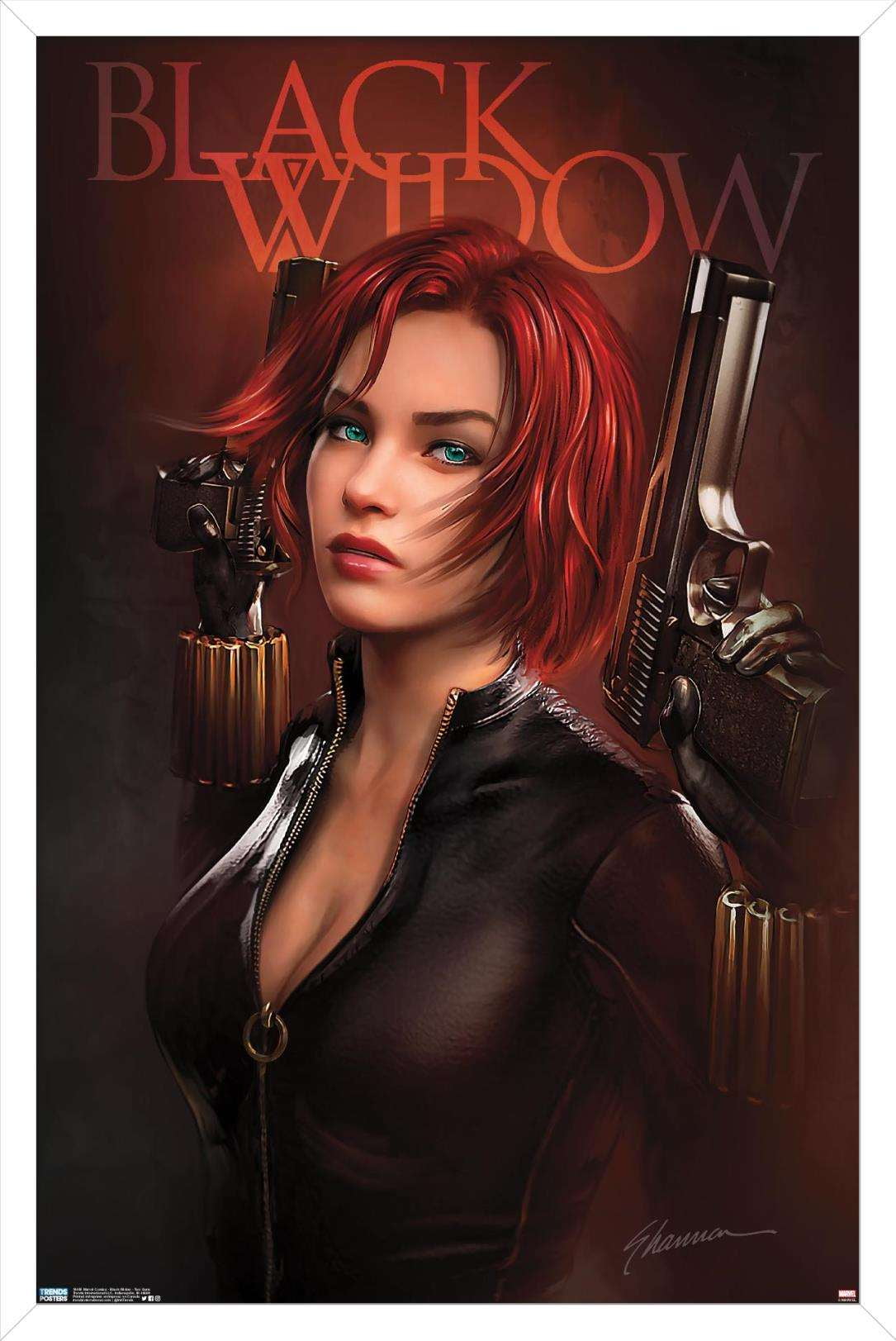 B2大 ポスター　ブラック・ウィドウ Black Widow マーベル Marvel Comics - Black Widow - Two Guns Wall Poster, 22.375