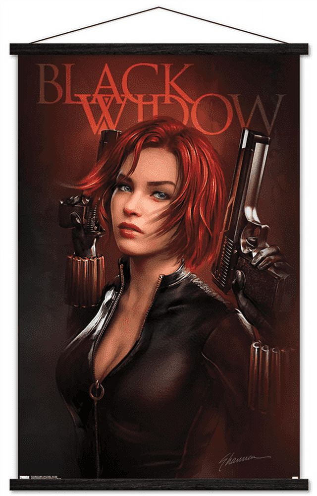 Marvel Comics - Black Widow - Two Guns Wall Poster with Wooden Magnetic ...