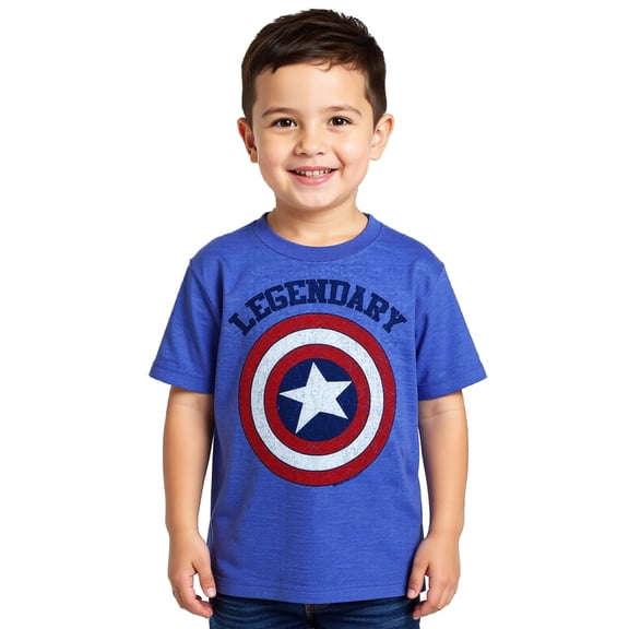 Marvel Comics Boy's Captain America Shield Short Sleeve Tee