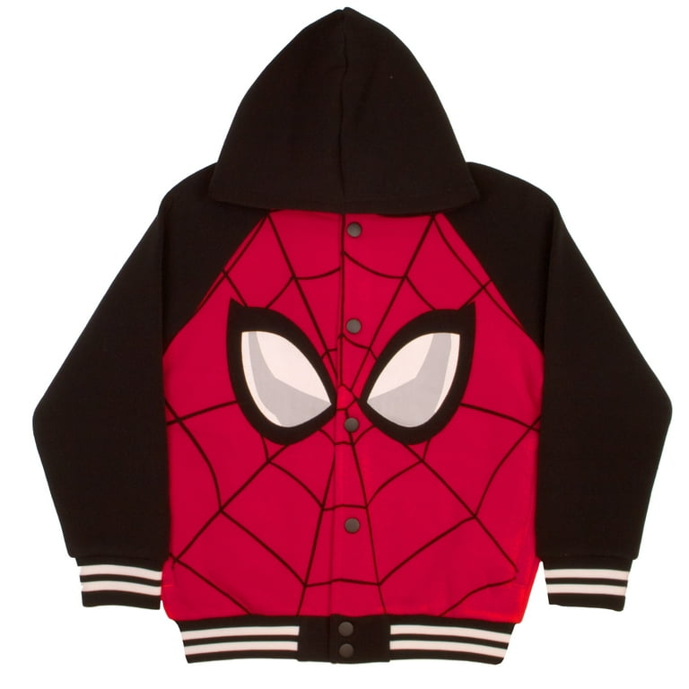 Marvel Comics Spider-Man Superhero Hooded Varsity Jacket for Boys