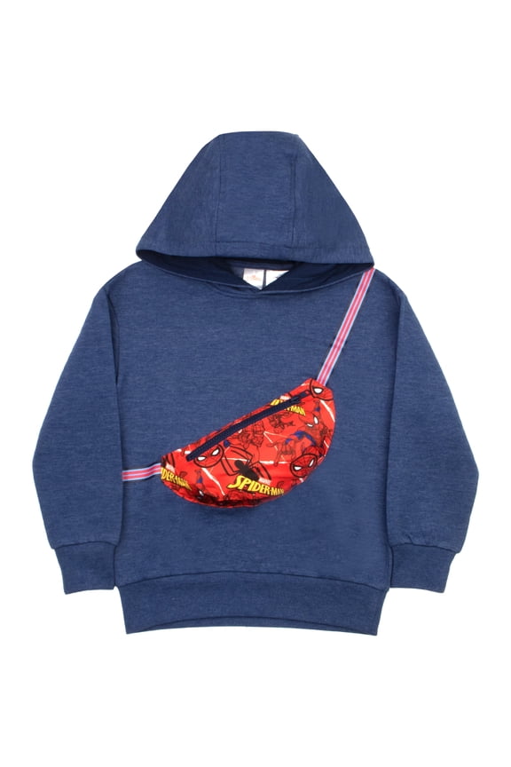 Comics Boys Spiderman Comfortable Fanny Pack Pull over Hoodies for Kids Sizes (4-16)