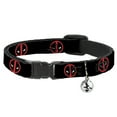 thumbnail image 1 of Marvel Comics Breakaway Cat Collar With Bell, Plastic Clip, Easy Adjustable, Deadpool Logo Black Red White, 8.5 to 12 Inches 0.5 Inch Wide, 1 of 5