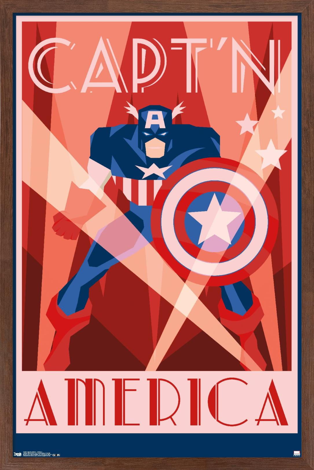 Marvel Comics - Captain America - Art Deco Poster