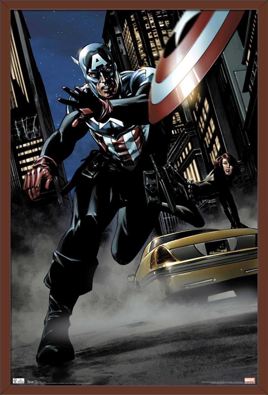 Marvel Comics - Captain America - Comic Wall Poster, 22.375" x 34", Framed