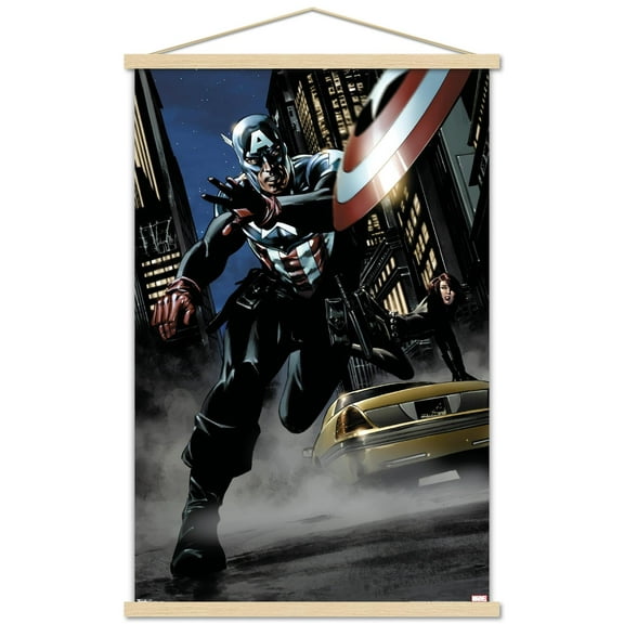 Marvel Comics - Captain America - Comic Wall Poster with Wooden Magnetic Frame, 22.375" x 34"
