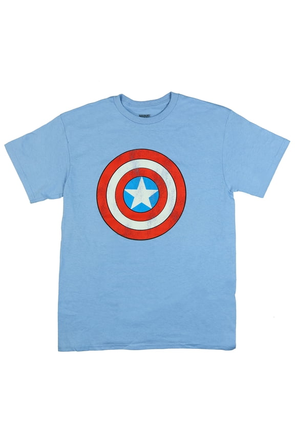 Marvel Comics Captain America Shirt Men's Shield Distressed Short Sleeve Tee