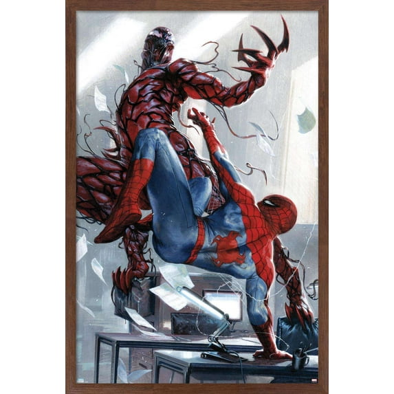 Marvel Comics - Carnage - Battle with Spider-Man Wall Poster, 14.725" x 22.375", Framed