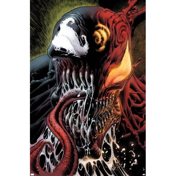 Marvel Comics - Carnage - Face Split with Venom Wall Poster, 14.725" x 22.375"