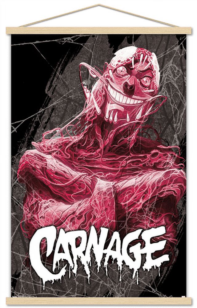 Marvel Comics - Carnage - Insane Wall Poster with Wooden Magnetic Frame, 22.375" x 34"