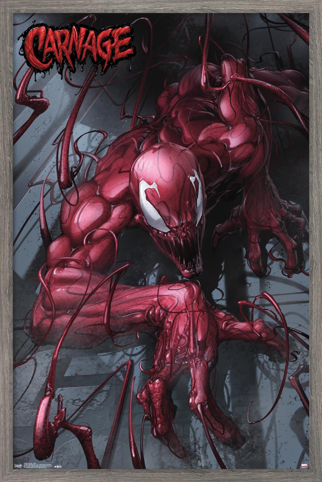 Marvel Comics - Carnage - Wall Wall Poster, 14.725" x 22.375", Framed