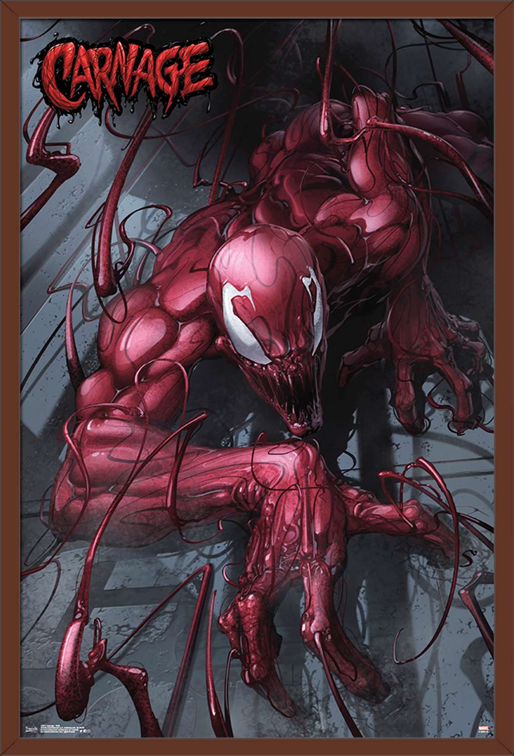 Marvel Comics - Carnage - Wall Wall Poster, 22.375" x 34", Framed