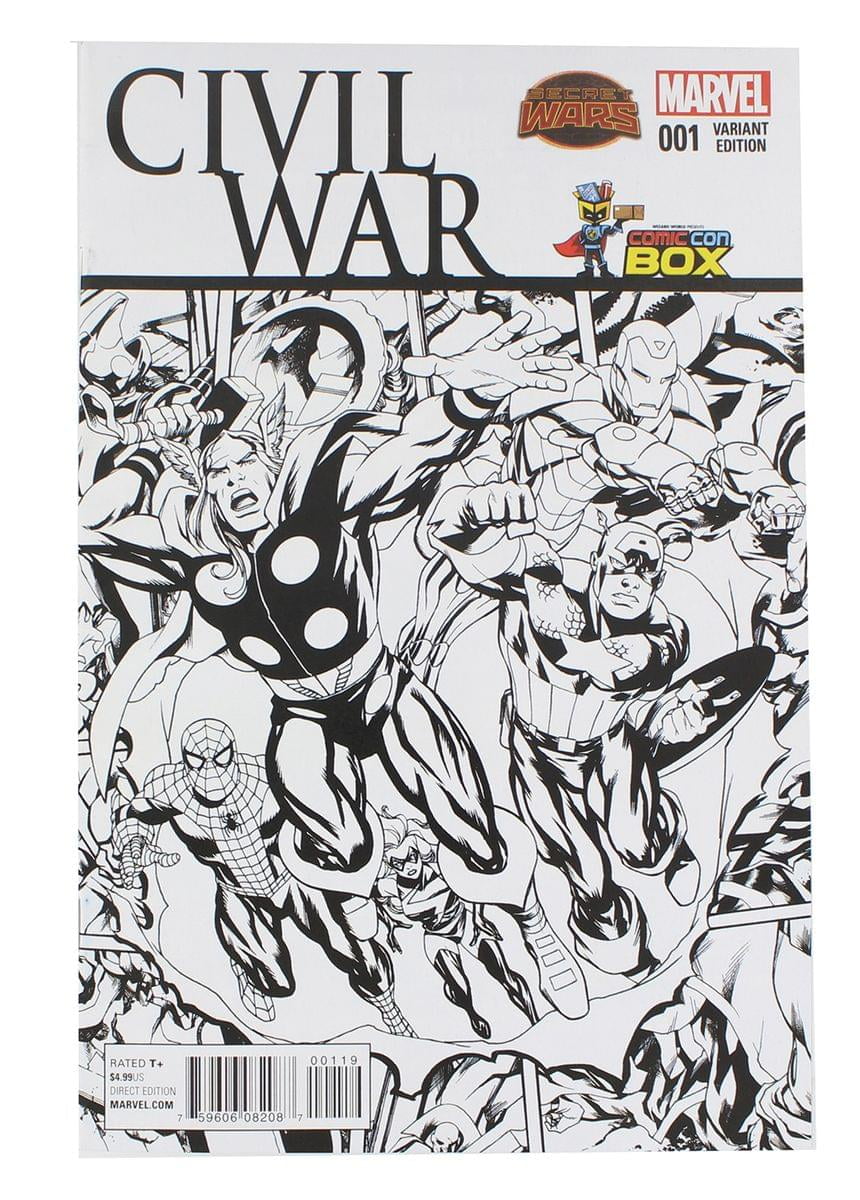 Marvel Comics Civil War #1 Comic Con Box B&W Cover - Walmart.com