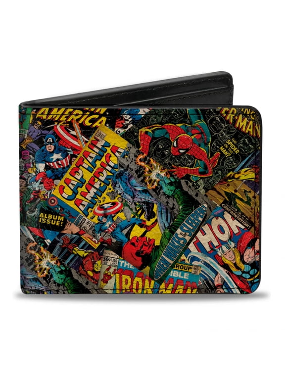 Comics Comics All Over Characters Superheroes Bi-Fold Wallet