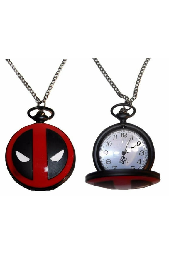 Marvel Comics DEADPOOL Logo Red/Black Pocket/Pendant WATCH