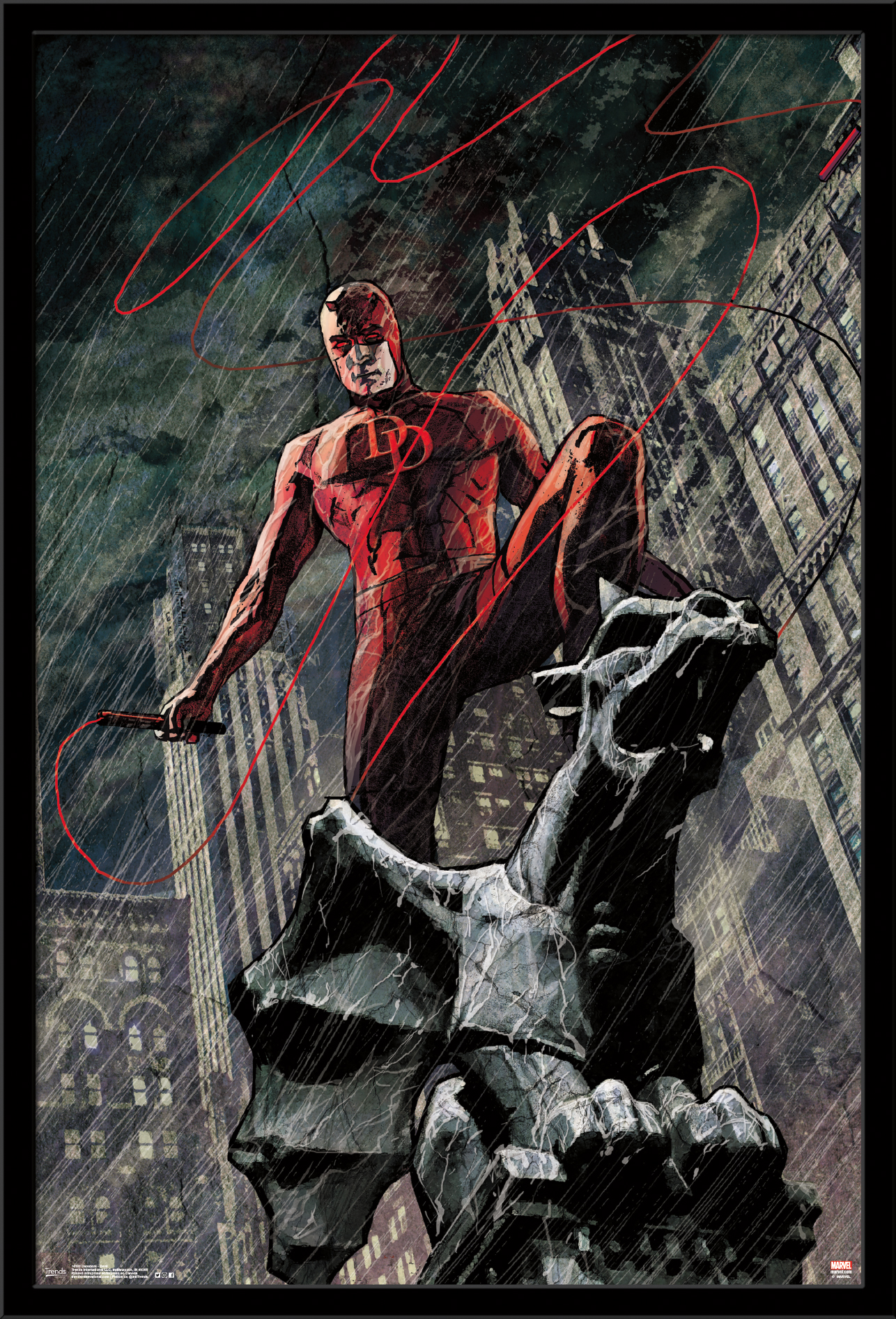 Marvel Comics - DaredeVil - Hell's Kitchen DeVil Wall Poster, 22.375" x 34", Framed