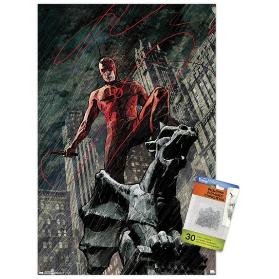 Marvel Comics - DaredeVil - Hell's Kitchen DeVil Wall Poster with Push Pins, 14.725" x 22.375"