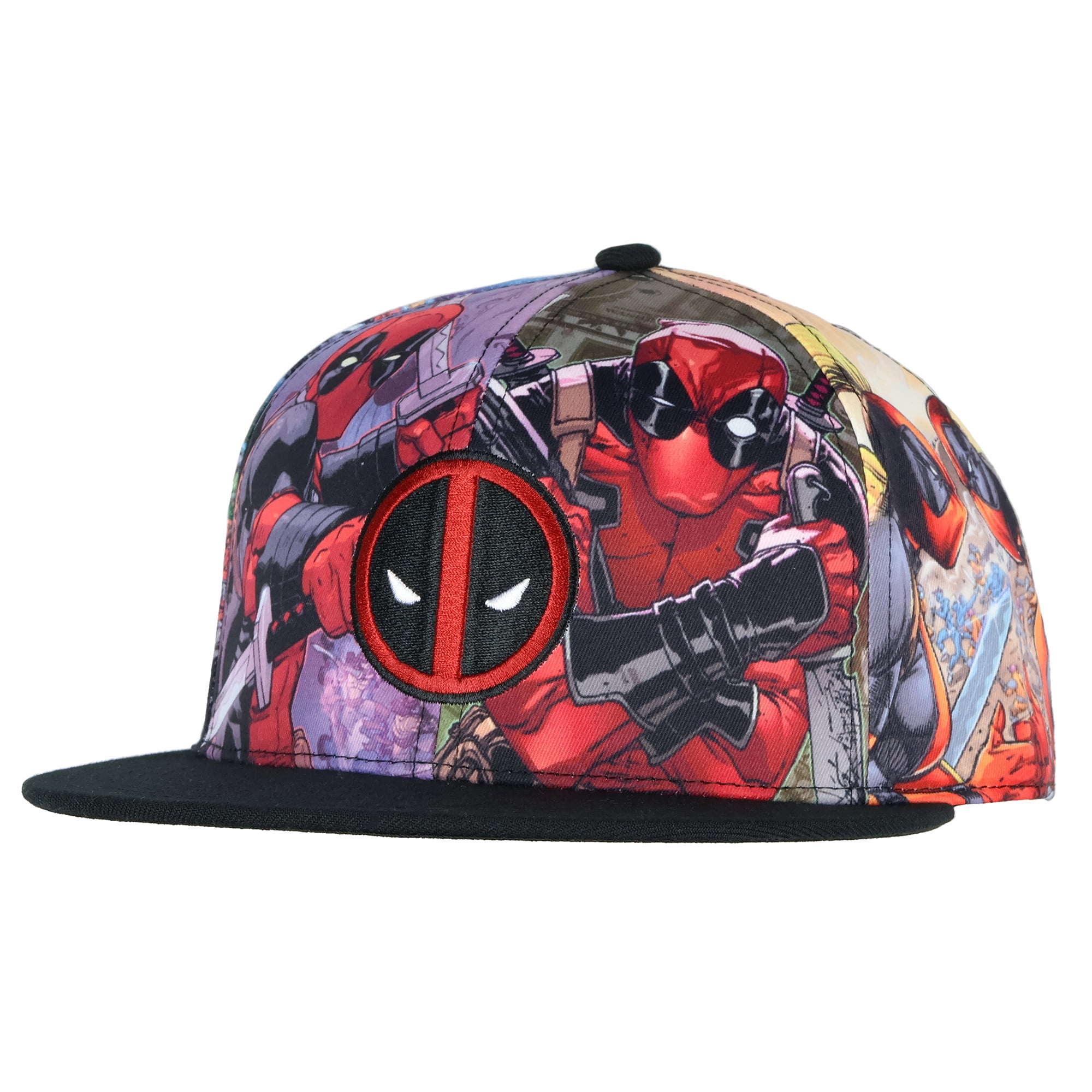 Marvel Comics Deadpool Allover Sublimated Scene Design Adult Adjustable Snapback Hat Baseball Cap OSFM