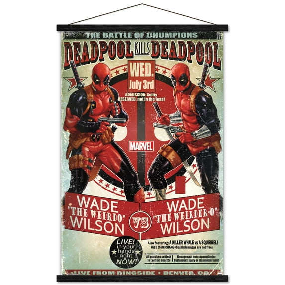 Marvel Comics - Deadpool - Chumpions Wall Poster with Wooden Magnetic Frame, 22.375" x 34"