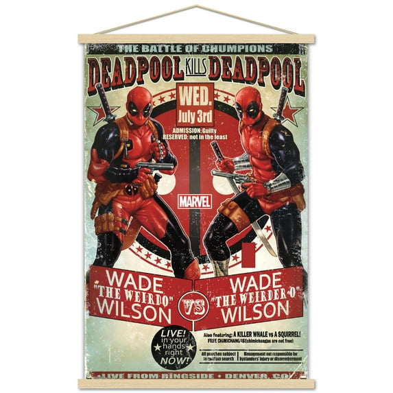 Marvel Comics - Deadpool - Chumpions Wall Poster with Wooden Magnetic Frame, 22.375" x 34"