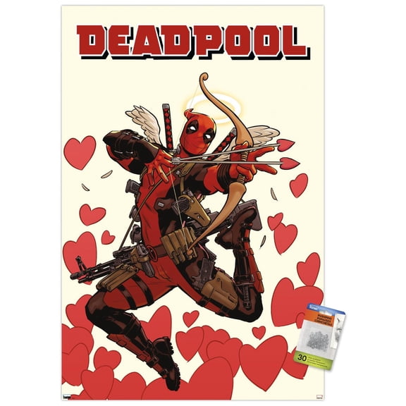 Marvel Comics Deadpool - Cupid Wall Poster with Pushpins, 22.375" x 34"
