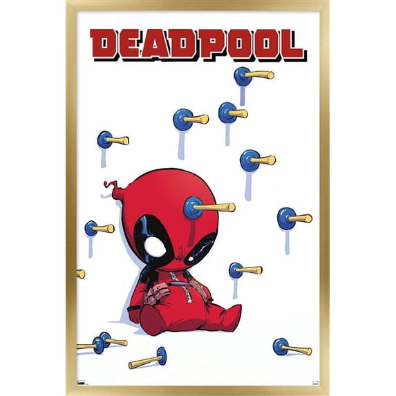 Marvel Comics Deadpool - Darts Wall Poster, 14.725" x 22.375" Framed