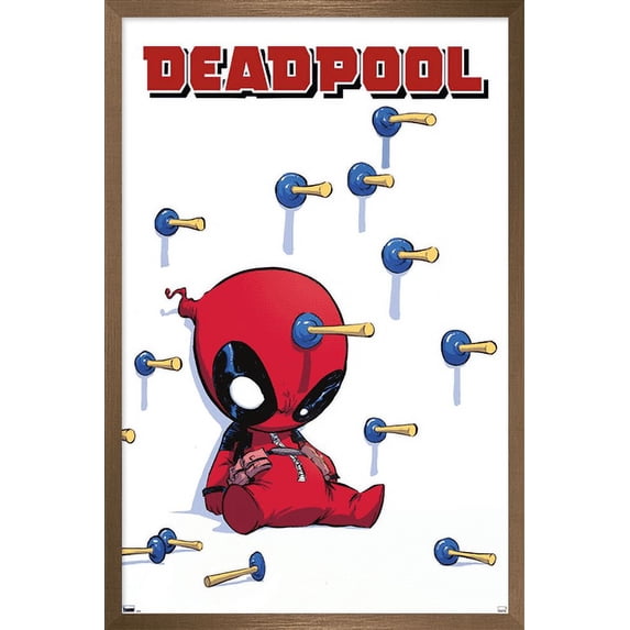 Marvel Comics Deadpool - Darts Wall Poster, 14.725" x 22.375" Framed