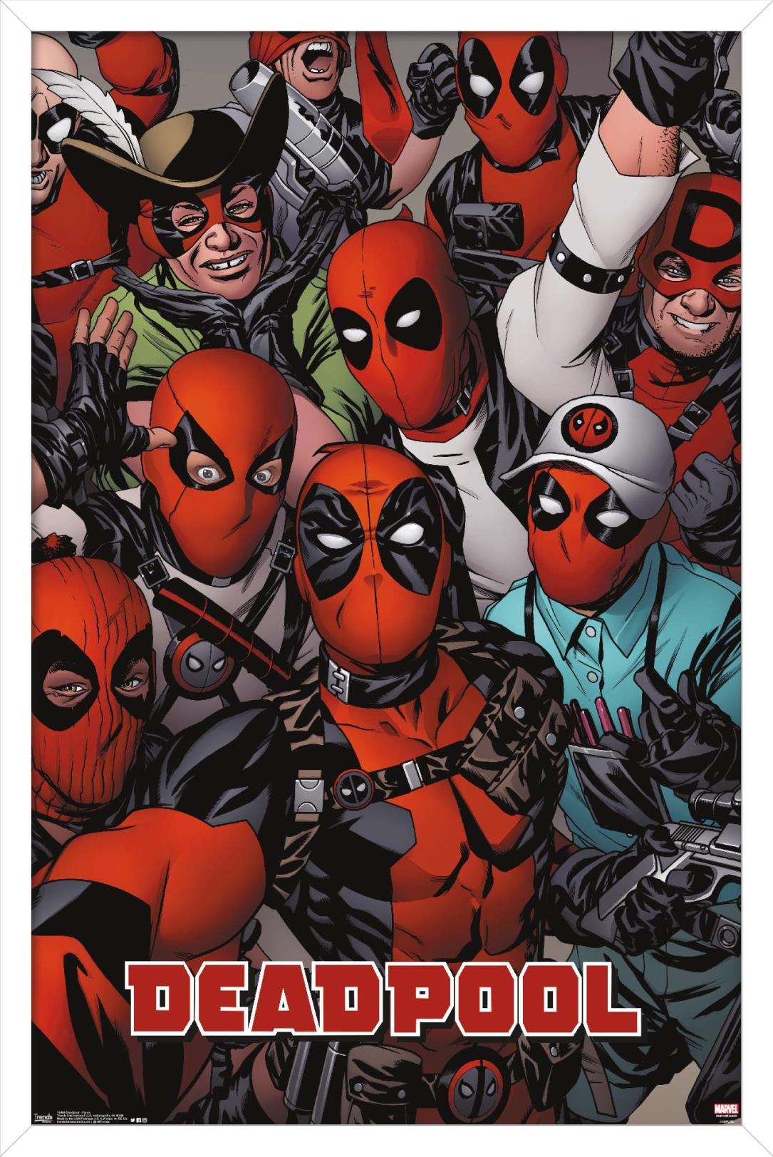 Marvel Comics - Deadpool - Faces Wall Poster, 14.725" x 22.375", Framed