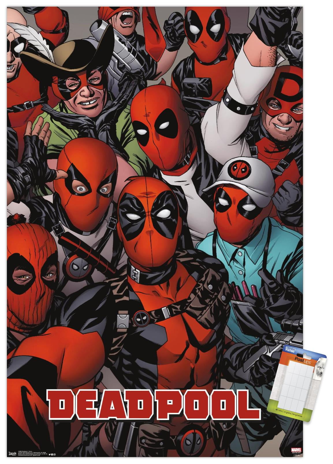 Marvel Comics - Deadpool - Faces Wall Poster, 14.725" x 22.375"