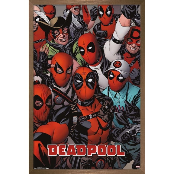 Marvel Comics - Deadpool - Faces Wall Poster, 22.375" x 34", Framed