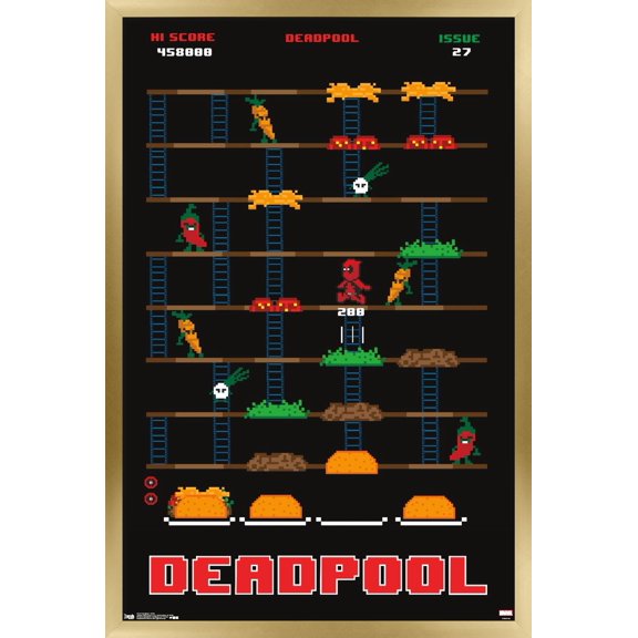 Marvel Comics - Deadpool - Game Wall Poster, 22.375" x 34", Framed