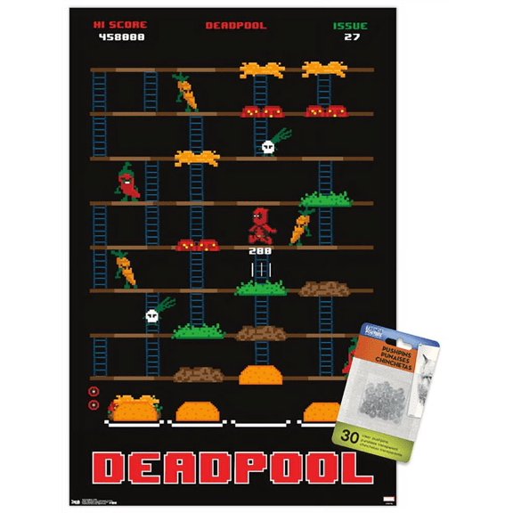 Marvel Comics - Deadpool - Game Wall Poster with Push Pins, 14.725" x 22.375"