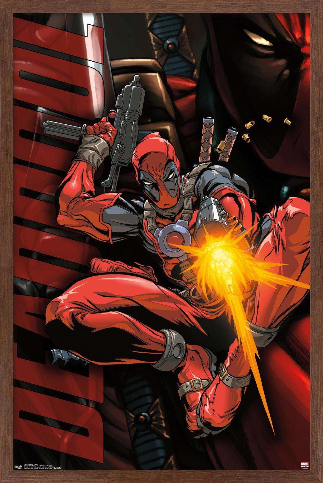 Marvel Comics - Deadpool - Jump Wall Poster, 14.725" x 22.375", Framed