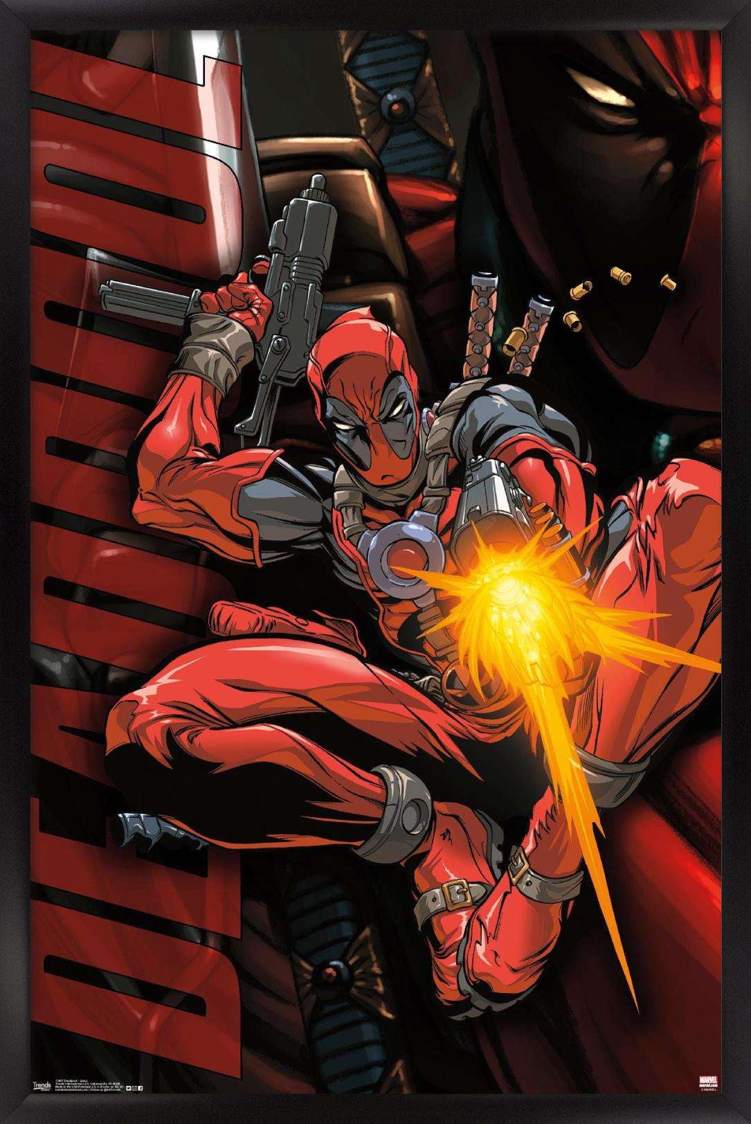 Marvel Comics - Deadpool - Jump Wall Poster, 14.725" x 22.375", Framed
