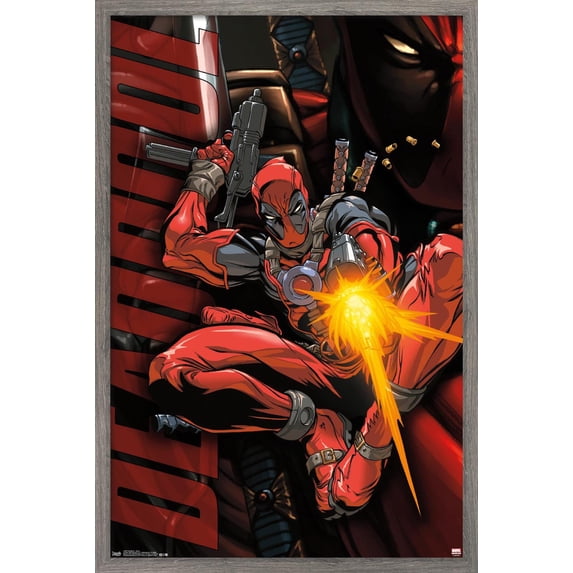 Marvel Comics - Deadpool - Jump Wall Poster, 22.375" x 34", Framed