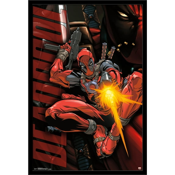 Marvel Comics - Deadpool - Jump Wall Poster, 22.375" x 34", Framed