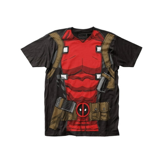 Marvel Comics Deadpool Muscle Suit Adult Black Subway T-Shirt Tee