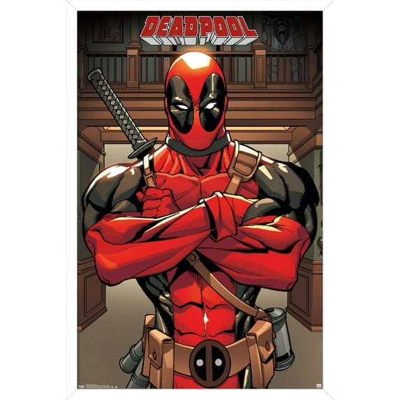 Marvel Comics - Deadpool - Pose Wall Poster, 14.725" x 22.375", Framed