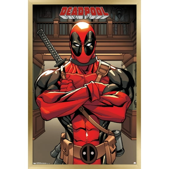 Marvel Comics - Deadpool - Pose Wall Poster, 22.375" x 34", Framed