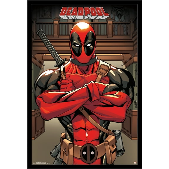 Marvel Comics - Deadpool - Pose Wall Poster, 22.375" x 34", Framed
