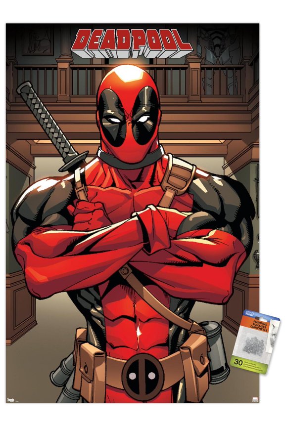 Marvel Comics Deadpool - Pose Wall Poster with Push Pins, 22.375" x 34"