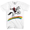 thumbnail image 1 of Marvel Comics Deadpool Shirt Deadpool Riding Unicorn On Rainbow T-Shirt (Medium), 1 of 1