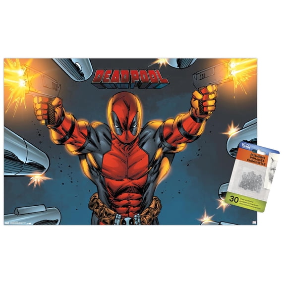 Marvel Comics - Deadpool - Target Wall Poster with Push Pins, 14.725" x 22.375"