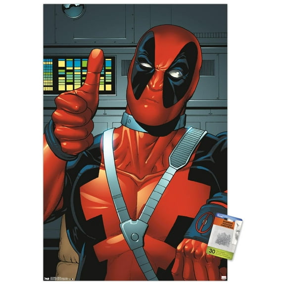 Marvel Comics - Deadpool - Thumbs Up Wall Poster with Push Pins, 22.375" x 34"