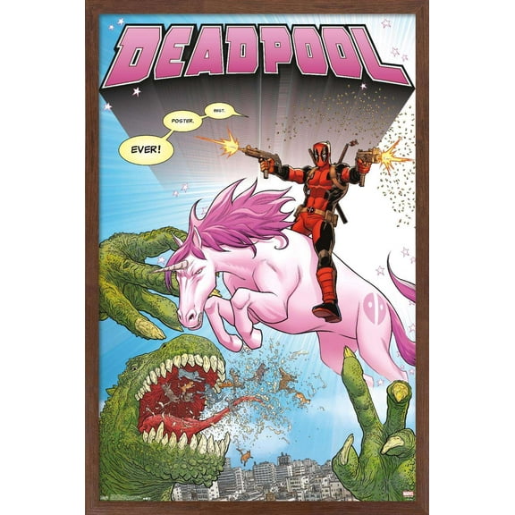 Marvel Comics - Deadpool - Unicorn Wall Poster, 14.725" x 22.375", Framed