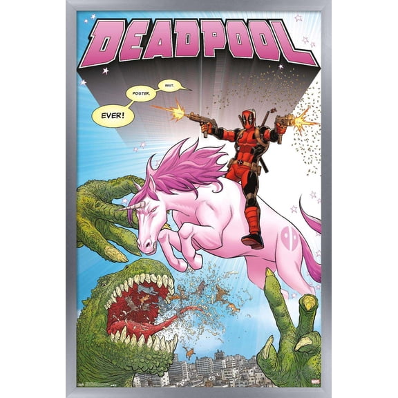 Marvel Comics - Deadpool - Unicorn Wall Poster, 14.725" x 22.375", Framed