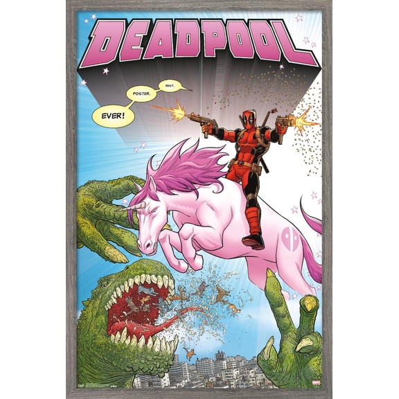 Marvel Comics - Deadpool - Unicorn Wall Poster, 22.375" x 34", Framed