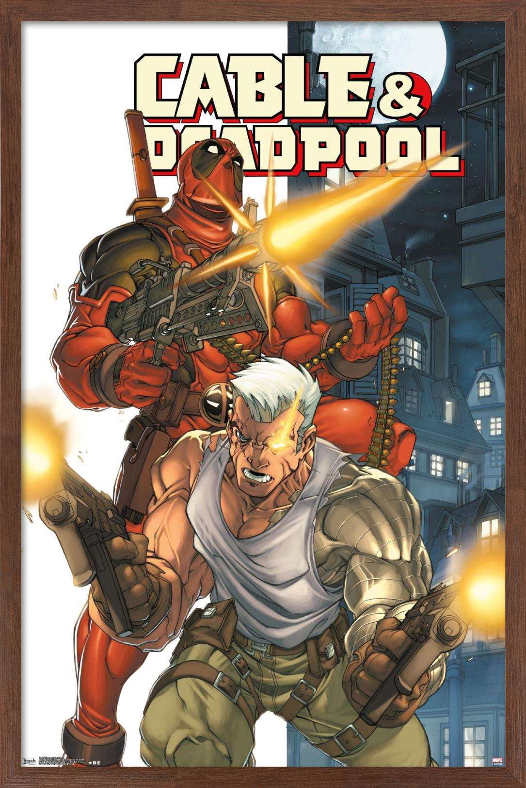 Marvel Comics - Deadpool and Cable Wall Poster, 14.725" x 22.375", Framed