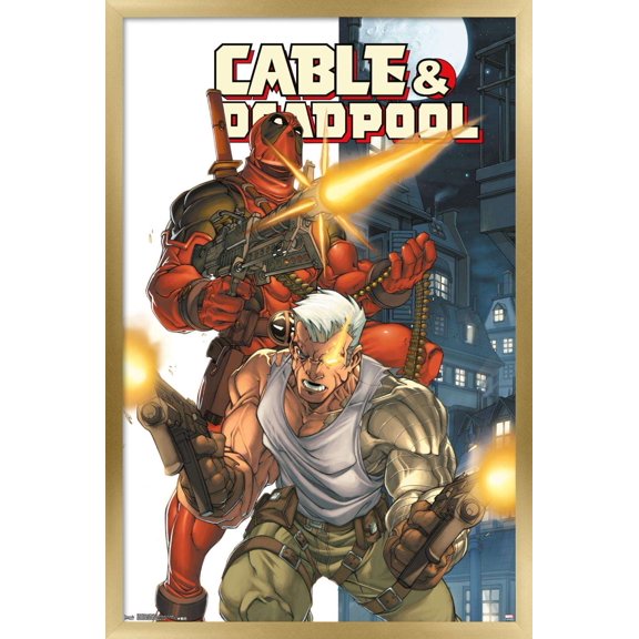 Marvel Comics - Deadpool and Cable Wall Poster, 22.375" x 34", Framed